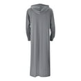 thumbnail image 3 of xiaxaixu Men Hooded Robe, Long Sleeve Zipper Closure Contrast Color Long Hoodie Fall Clothes, 3 of 6