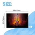 thumbnail image 2 of BaHomeck placemats Set of 4 Red And Black Electric Guitar With Flames In The Background Cotton Linen rectangle Placemats for Kitchen Dining Table Indoor,Outdoor,18*12inch, 2 of 4