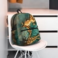 thumbnail image 5 of Vsdgher Emerald Color Gold Marble Unisex Large Capacity Bookbag, Schoolbag, Casual Daypack for High School, College, Teens, Travel, Work, 5 of 6