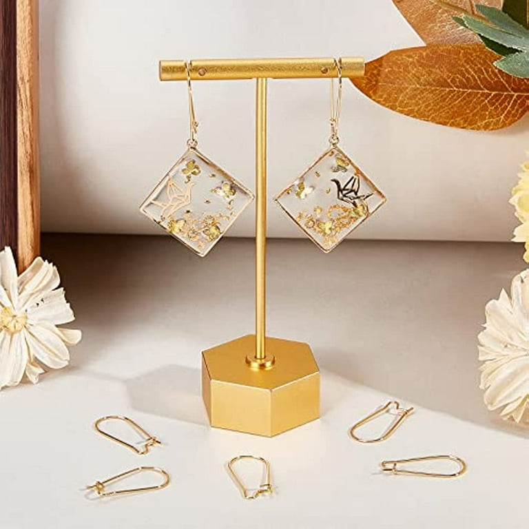 50Pcs/Box Kidney Earring Hooks 18K Gold Plated Kidney Ear Wires