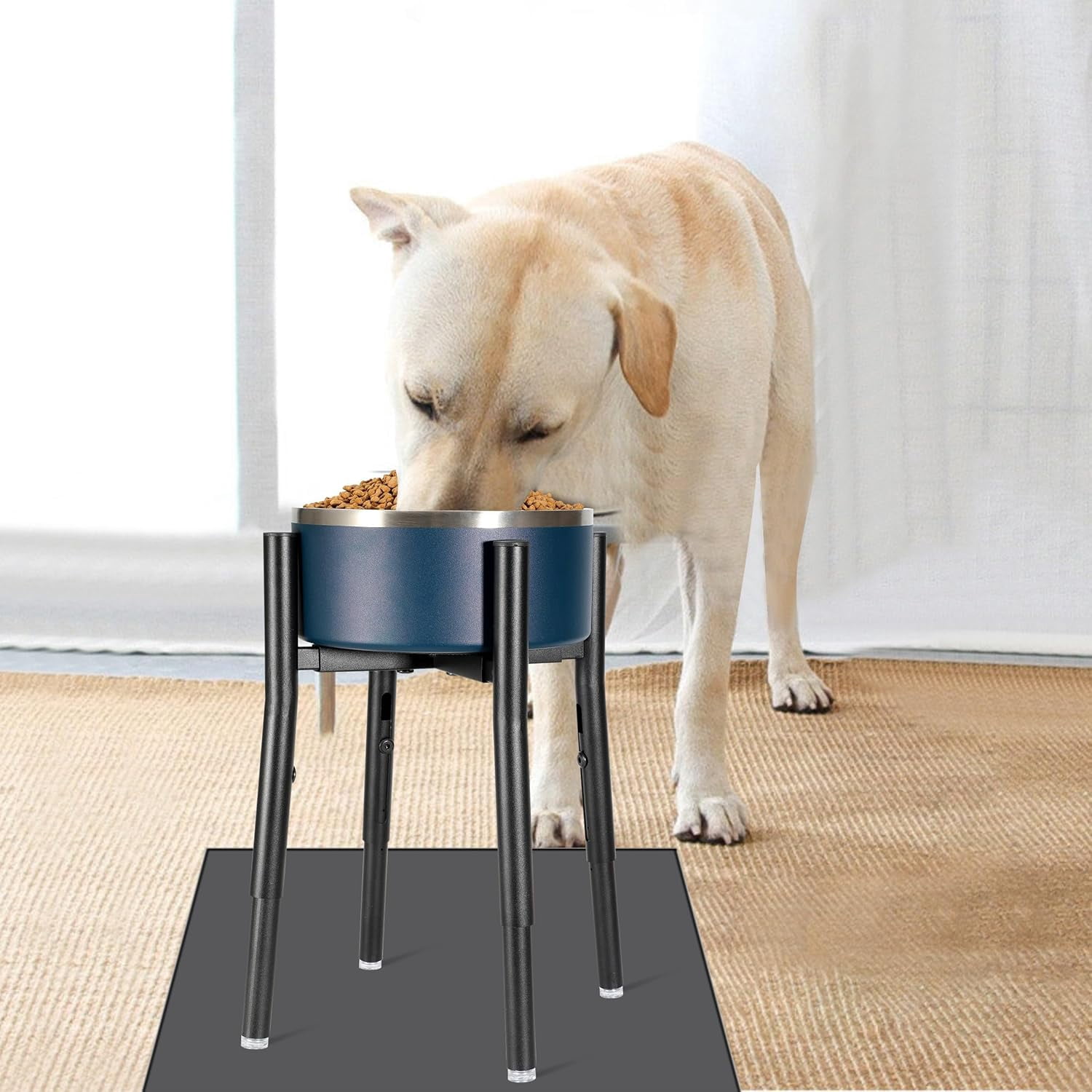 Dog Bowl Stand,Adjustable Tall Dog Food and Water Bowl Stand 8-12" Width 4 Heights,Durable Metal Elevated Dogs Bowl Holder for Medium and Large Dogs (Does not include the bowl)