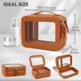 thumbnail image 3 of Bolsa de maquillaje Prite, grande, transparente, de doble capa con compartimento para brochas, 3 of 7