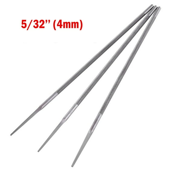 Bgsha 3 Pcs Tronçonne Limes Rondes ening Chaînes de Tronçonneuse 4 4,8 5,5 mm Outil de Meulage