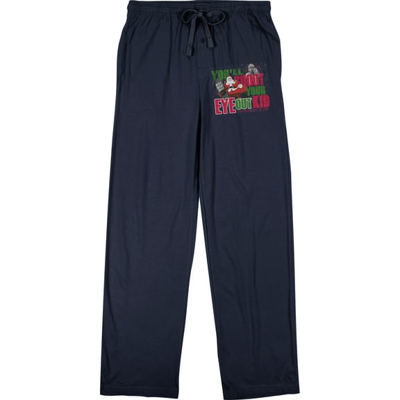 A Christmas Story Santa You'll Shoot Your Eye Out Men's Navy Sleep Pajama Pants