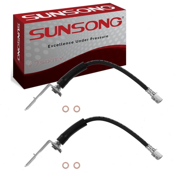 2 pc Sunsong Front Brake Hydraulic Hoses compatible with Chevrolet Cobalt 2.2L 2.4L L4 2005-2010