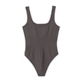 thumbnail image 5 of HXWCHs Combinaisons pour Femmes Pulpeuses Combinaison Grande Taille pour Femmes Ajustée Col Carré Sans Manches Débardeur à Rayures Barboteuse L Gris, 5 of 5