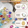 thumbnail image 3 of Uxcell Sew on Rhinestones Tear Drop Crystal Rhinestones Pointback Stone Metal Flatback AB Color, 3 of 7