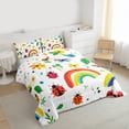 thumbnail image 3 of Castle Fairy Kawaii Ladybug Twin Comforter Sets for Children,Cartoon Rainbow Bedding Set, 3 of 8