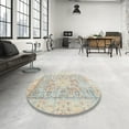 thumbnail image 4 of Ahgly Company Machine Washable Indoor Rectangle Traditional Light French Beige Brown Area Rugs, 2' x 4', 4 of 7