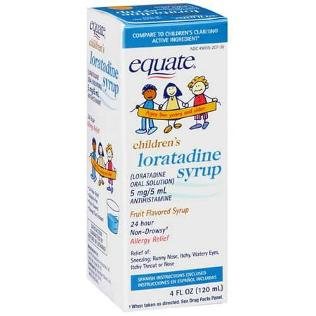 Equate: Allergy Medicine Children's Loratadine Syrup, 4 fl oz