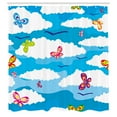 thumbnail image 3 of Ambesonne Spring Shower Curtain, Clouds Butterfly Summer, 69"Wx70"L, Sky Blue White, 3 of 5