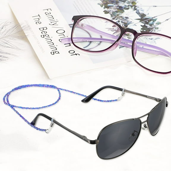 LABSERRON 4Pcs Adjustable Eyeglass Chains for Women Practical Design Non-slip Acrylic Round Beads Glasses Chain