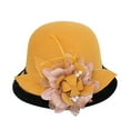 thumbnail image 2 of Dyfzdhu Women Fashion Wool Beret French Style Painter Hat Cap Vintage Warm Party Top Yellow, 2 of 2
