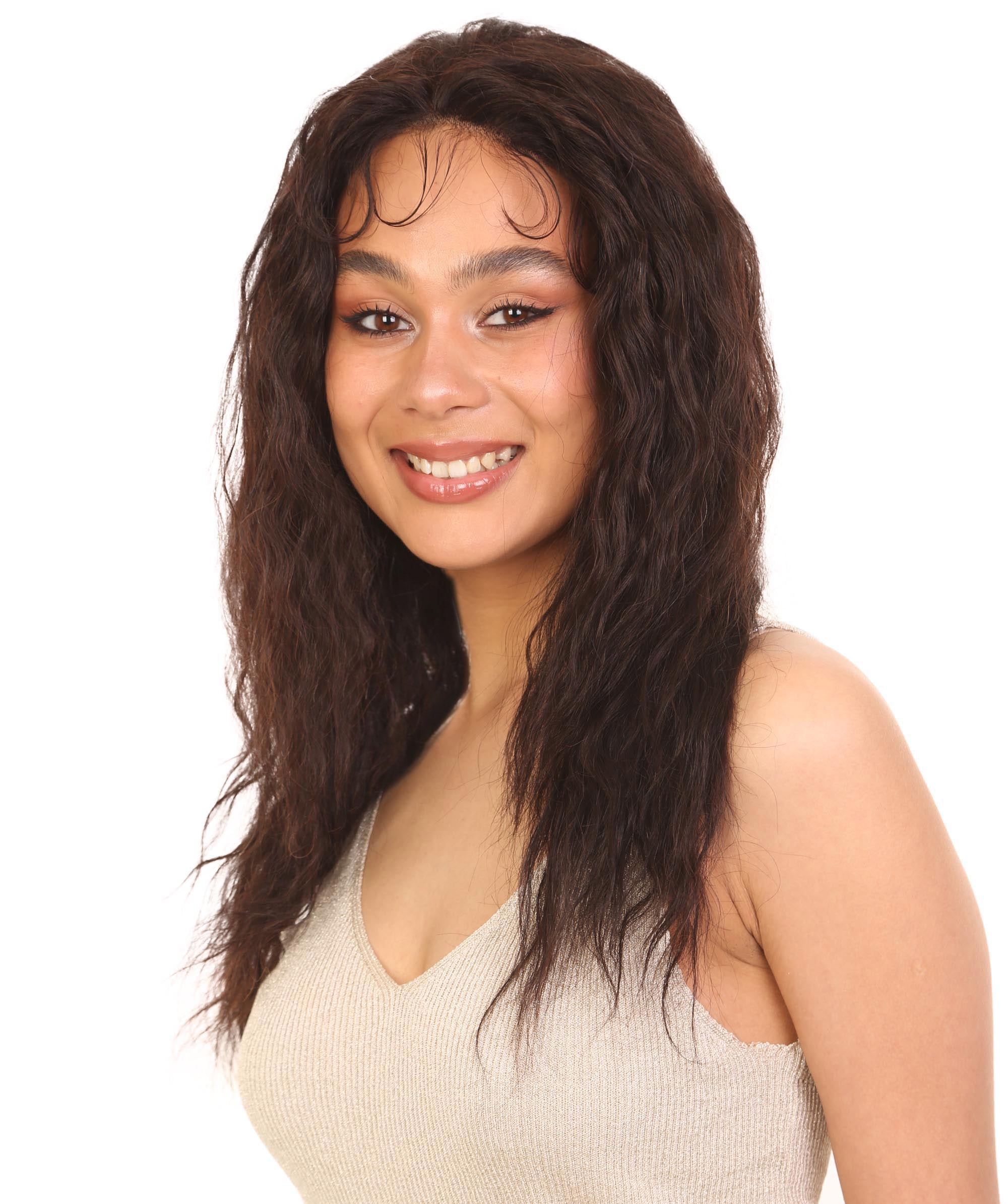 LUXLUXE Bianca 22-inches 100% Human Hair 3½"×13 HD Lace Wig, Heat Resistant Fiber, Multiple Color Option (NATURAL)