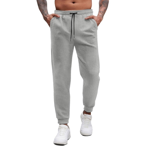 Pantalones largos para hombre, informales, de moda, con cintura elástica, lisos, largos y elásticos, de poliéster