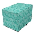 thumbnail image 1 of Dahlia Flower Dog Crate Cover, Repeating Fashioned Dots Spots Mother Earth Theme Peony Graphic Image, Easy to Use Pet Kennel Cover for Medium Large Dogs, 35" x 23" x 27", White Teal, by Ambesonne, 1 of 6