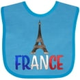 thumbnail image 3 of Inktastic France Eiffel Tower Flag in Text Boys or Girls Baby Bib, 3 of 4