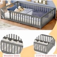 thumbnail image 5 of Full Floor Bed with Fence, Montessori Floor Bed with Removable Door & Slats, Full Size Floor Bed with Safety Guardrails, Easy Assemble Floor Bed Full, Sloid Wood Montessori Bed, Wood Grain Gray, 5 of 11