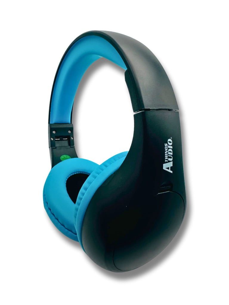 FM Radio Headphones Pull-Out Antenna, Great Reception, Sound Quality, Light Weight, Walking, Ease of Use, Jogging, Relaxing, School, Talk Radio, Require 2AA Batteries (Not Included) Black & Blue