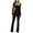 Black jumpsuits for women, variant on Wycnly Womens Jumpsuits Fall Casual Slim Fit Knitted Yoga Sports Workout Long Jumpsuits Trendy Solid Square Neck Long Sleeve Maxi Rompers for Women