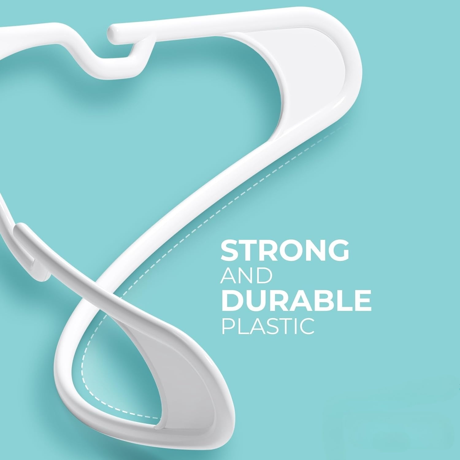 Clothes Hangers Plastic 100 Pack for Adults - Plastic Hangers, The Perfect Coat Hanger and Space Saving Clothes Hangers for Closet - White Hangers