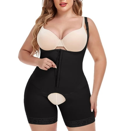

Shapewear For Women Tummy Control 2022 Mesh Zipper Breathable Fitness Full High Waist Shaping Pants Black XXXXXL