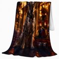 thumbnail image 2 of Firefighter Dalmatian Hero American Flag Night Sky, Dramatic Pet Portrait Pattern, Warm Flannel Blanket for Living Room and Bedroom, Dog Lovers Father's Day Gift, Pet Lover Home Decor, 2 of 9