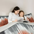 thumbnail image 6 of Feelyou Fashion Abstract Ombre Bedding Comforter Set, Vintage Oil Printing Twin Comforter Sets, Chic Watercolor Orange Reversible Bedding Set, Microfiber Bedroom Decor, 2 Pieces, 6 of 9