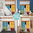 thumbnail image 5 of No Hook Shower Curtain with Snap in Liner, Abstract Aesthetic Watercolor Painting Waterproof Bath Curtain Double Layers with See Through Top Window, Geometric Art Color Block Shower Curtains 60x72in, 5 of 9