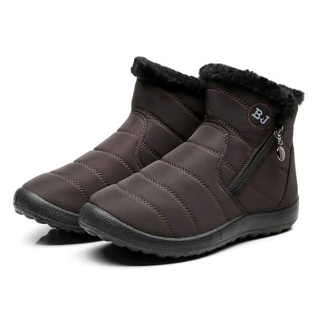 LSLJS Bottes d'Hiver pour Femmes, Chaussures d'Hiver Chaudes en Coton pour Femmes en Nylon Snow Bottines Courtes Botas
