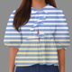 thumbnail image 3 of Camisetas de Manga Corta para las Mujeres Lanterna Manga Corbata Plisado Cuello Redondo, Casual Recortado Camiseta Top para Gimnasio Y Diario, 3 of 5