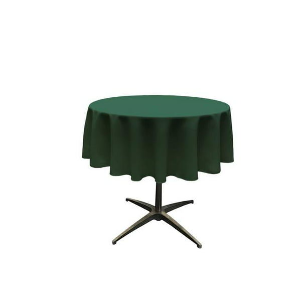 LA Linen TCpop51R-GreenHuP20 Nappe en Popeline Polyester, Vert Chasseur - 51 Po Ronde