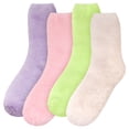 thumbnail image 2 of BambooMN Women's Fuzzy Soft Pastel Colorful Fluffy Socks - Assortment D - 4 Pairs, 2 of 8