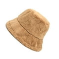thumbnail image 2 of Cotton Bucket Hats for Women Womens Solid Color Winter Thermal Windproof Bucket Fisherman Hat For Women For Girls,Yellow Women's Accessories Bucket Hats M, 2 of 3