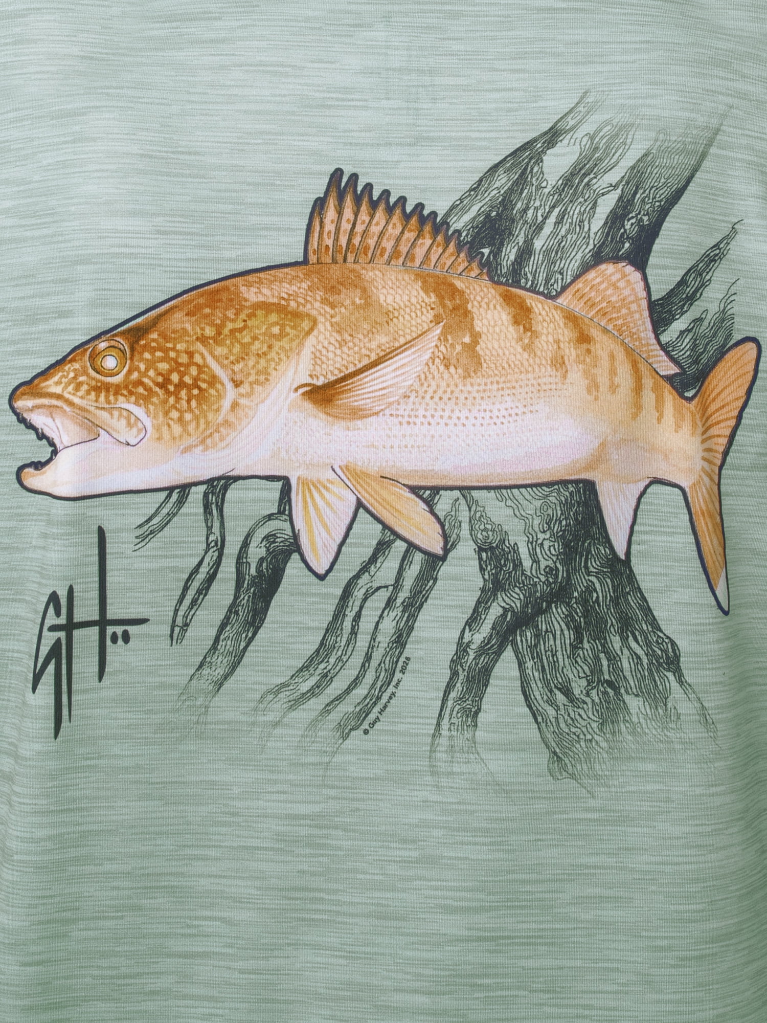 GH BY GUY HARVEY Men's Long Sleeve Sun Protection Walleye Hoodie