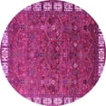 thumbnail image 1 of Ahgly Company Indoor Round Oriental Pink Industrial Area Rugs, 5' Round, 1 of 4