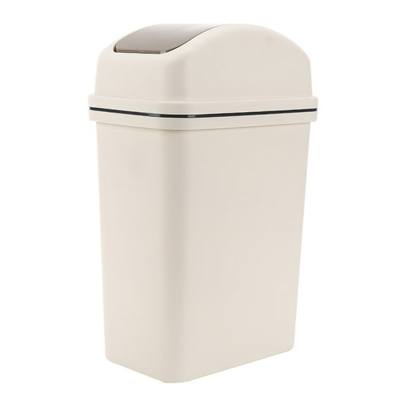 Ovzne Large Capacity Plastic Garbage Cans for Home - Suitable for Kitchen and Living Room, With Thickened Seams and Easy-to-Open Shaking Lid（Length:9.3",Width:6.2",Height:12.7")