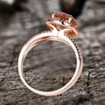 thumbnail image 3 of 10k Rose Gold Morganite Halo Engagement Ring With Diamond Moissanite 5.25 Carat 11x9mm Oval Split Shank Promise Band, 3 of 6