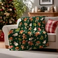 thumbnail image 4 of Gingerbread Christmas Throw Blanket Green 30x40, Soft Fuzzy Plush Fleece Cozy Warm Blanket, Ideal Gift for Kids Adults Women Men, Holiday Bedding Home Decor, 4 of 6