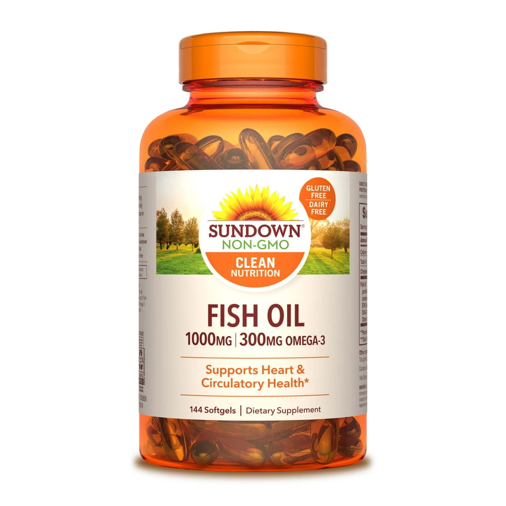 Sundown Naturals Omega 3 Fish Oil, 1000 mg, Softgels, 144 Ct Walmart