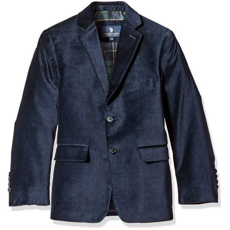 U.S. Polo Assn. NEW Boys Blue Size 12 Velvet Two-Button Blazer Outwear ...