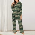 thumbnail image 2 of Sikiie Jungle Green Camo USA Flag Women's Long-Sleeve Shirt and Full-Length Bottom Pajama Set (s-xxl)-X-Large, 2 of 7