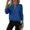 Blue, variant on Lenpel Women's Tops Ribbed Knit Crew Neck Half Zip Long Sleeve Shirts Loose Casual Blouses Lightweight Sweaters(White,X-Large)
