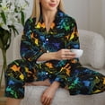 thumbnail image 5 of KLL Retro Truck Print Women's Long Sleeve Pajamas with Pants Sleepwear Loungewear 2 Set-X-Large, 5 of 7