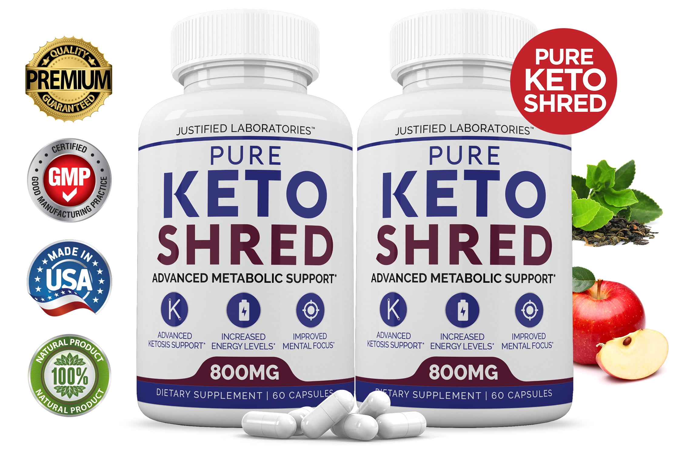 Pure Keto Shred Pills Advanced BHB Boost Ketogenic Supplement Exogenous
