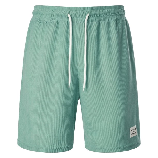 Pantalones cortos de pana lisos para hombre, para el verano, informales, transpirables, con silueta atlética, poliéster, ocio al aire libre.