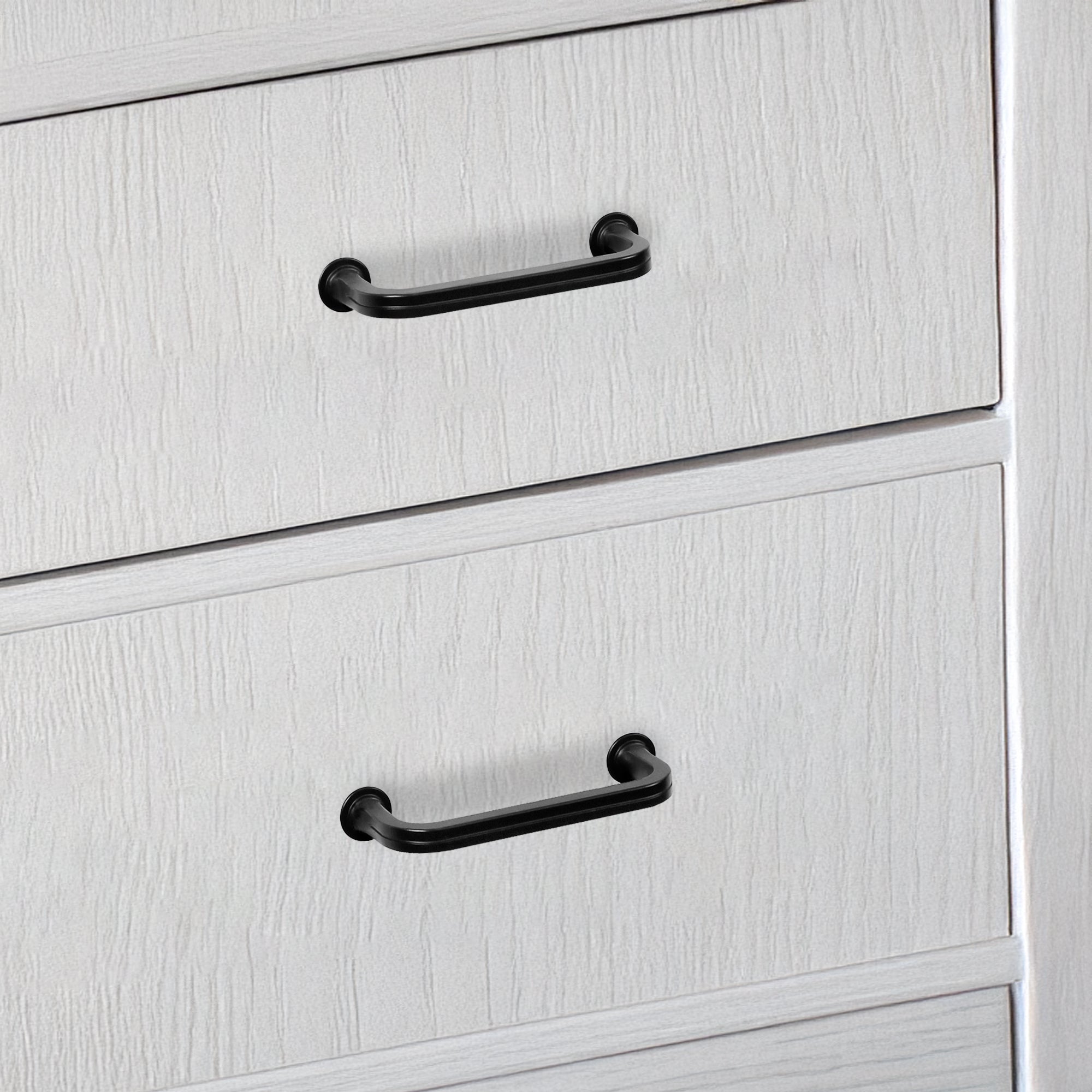 Lumi Home Furnishings Drawer Pull Classic 3.75" Matte Black 2-Pack