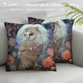 thumbnail image 3 of Orinice Owl Flowers Moon Graphic Decorative Cushion Throw Pillow Cover for Home Couch Living Room Bed Sofa - Aesthetic Decorative 1PC 12x12in, 3 of 5