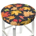 thumbnail image 3 of Lsque Colorful Maple Leaves Pattern Round Bar chair cushion covers Velvet Fabric Premium Comfort Protects from Scratches and Stains for 14-17 Inch Chair-13 inch, 3 of 7