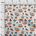 thumbnail image 2 of oneOone Georgette Viscose Rust Brown Fabric Beach Hawai Sewing Material Print Fabric By The Yard 42 Inch Wide, 2 of 4